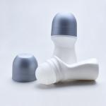 Unique Shape Refillable Rollerball Bottle Gray Cap White Body