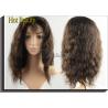 Buy cheap Long Brown Curly Brazilian Human Hair Full Lace Wigs for Thin Hair 120g - 200g from wholesalers