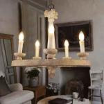 America cottage Farmhouse vintage wheel wooden chandelier woodern lamp(WH-CI-115