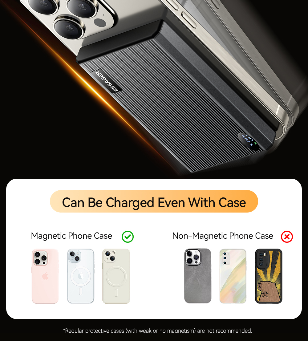 ESSAGER ES-D017 Series Wireless Charging Power Bank 10000mah Ultra Thin Fast Charging