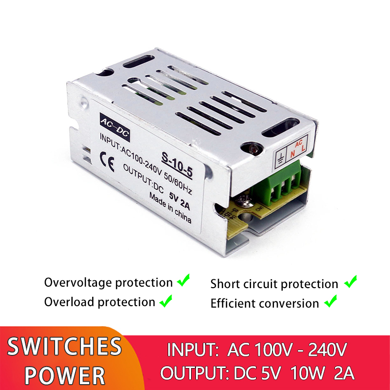 Mini Indoor Switch Power Supply AC100V 240V To DC 5V 10W 2A For Urban Lighting