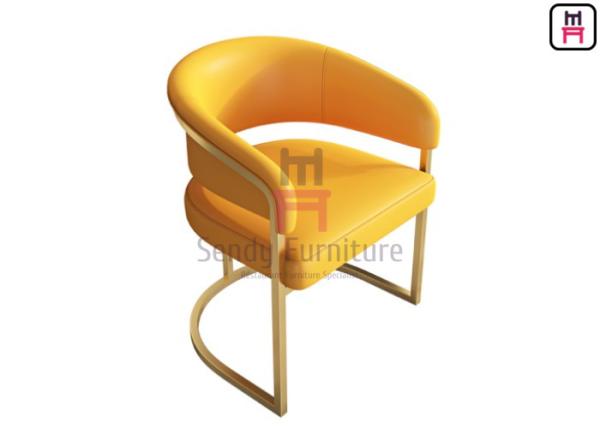 Buy cheap Brushed Gold Stainless Steel Arm Chair For Restaurant & Hotel from wholesalers
