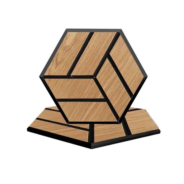 Modern Design Wood Veneer Acoustic Hexagon Panels Soundproof And Sound-Absorbing