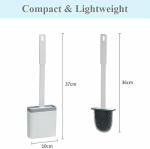 TPR Flat Silicone Toilet Brush Wall Mounted With Holder 37.5*10.5*5