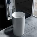 Solid Surface Freestanding Bathroom Basin Durable High Toughness