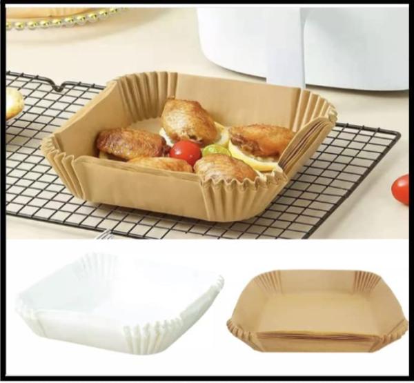 Buy cheap 50pcs Square Disposable Air Fryer Paper Liner Heat Resistant Steamer Baking Non Stick Mat from wholesalers
