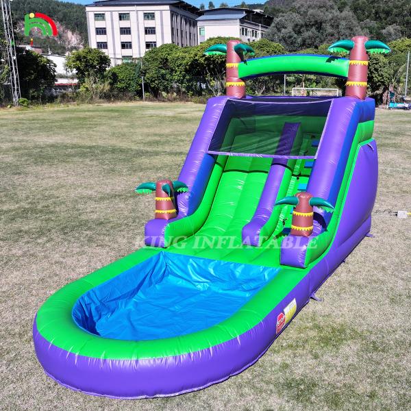 Buy cheap Commercial PVC Inflatable Water Slide Outdoor Backyard Kids Waterslide With Bigger Water Splash Pool & 1100W Blower from wholesalers