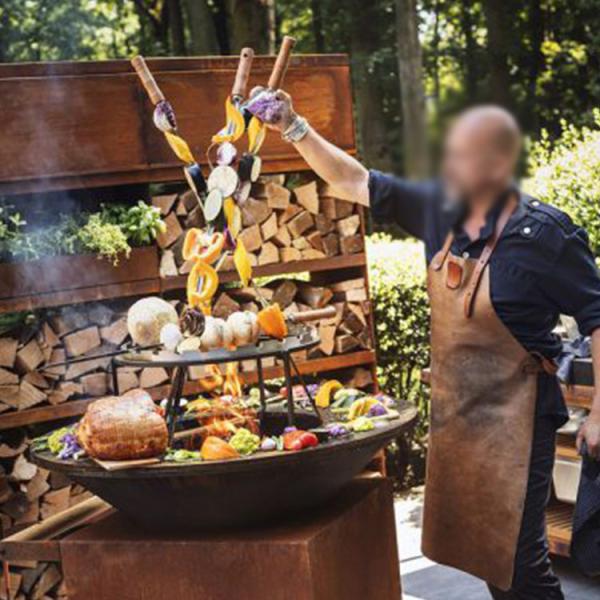 Buy cheap Corten Steel BBQ Brazier Round Fire Burner Pot Bowl Steel BBQ Grill from wholesalers