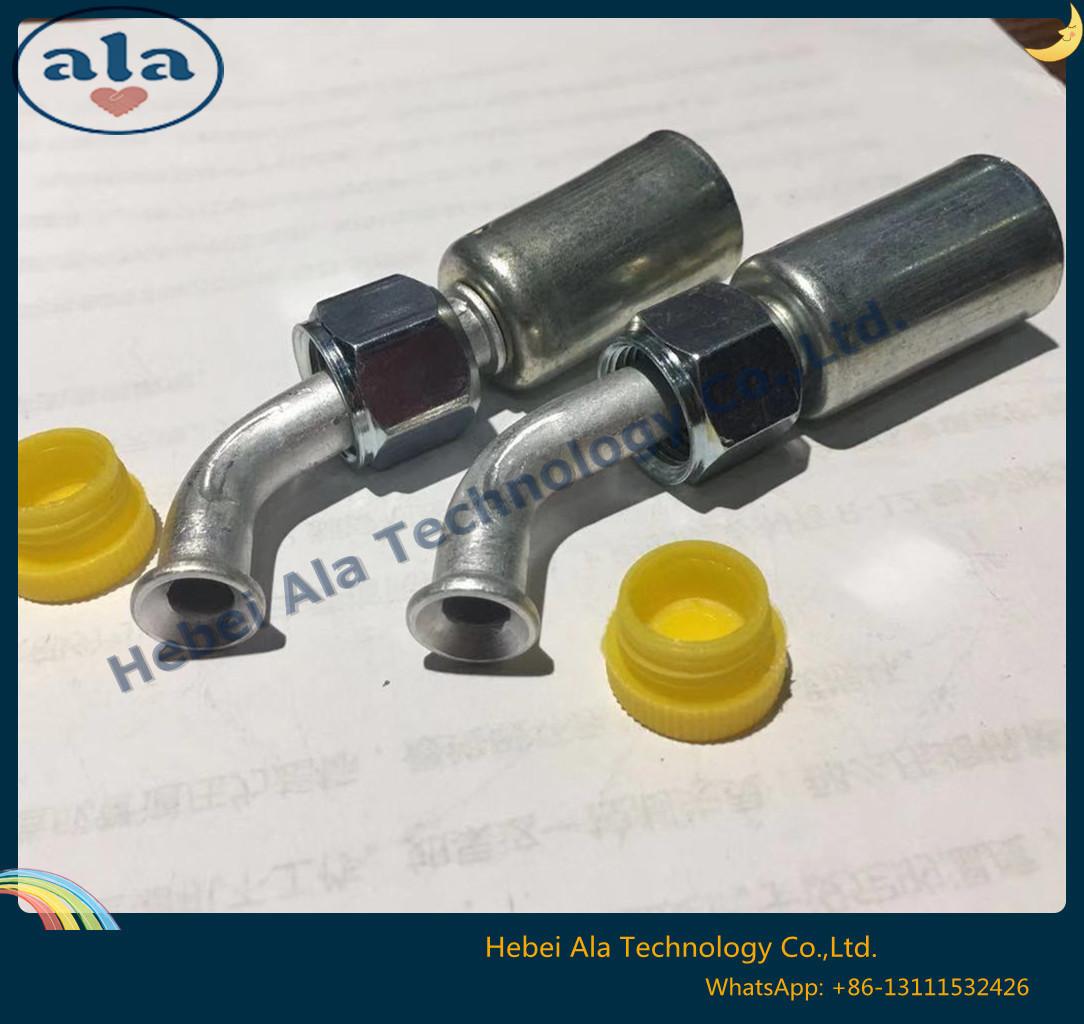 #6 #8 #10 #12 Al joint with iron jacket ac fitting Female Flare Auto AC hose fittings 45 DEGREE AC hose end connector