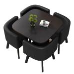 Buy cheap Black Square Dining Table Seats 4 Small Square Kitchen Table With 4 Chairs from wholesalers