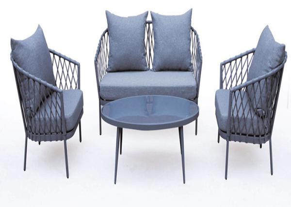 Buy cheap All Steel Webbing Rope Terrace 4pcs Conversation Chair Sets from wholesalers