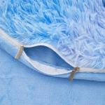 Blue Tie Dye Gradient Shaggy Warm Mink Velvet Duvet Bedding Set for Winter 500TC