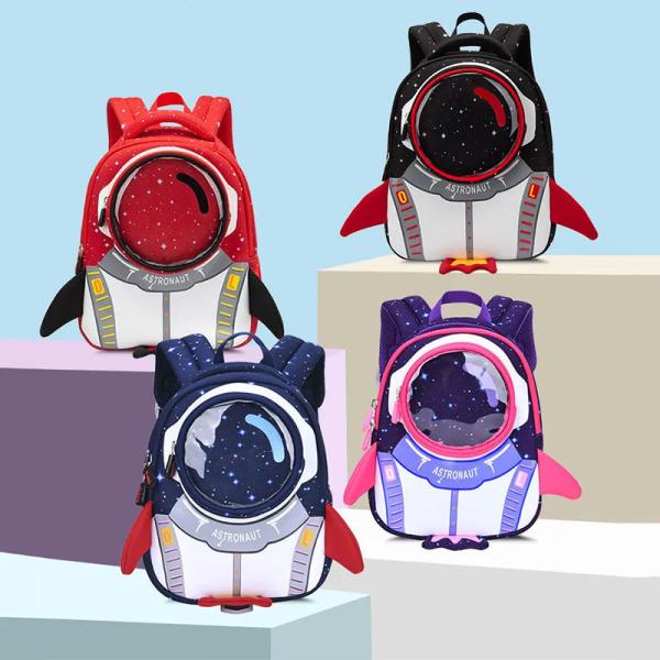 Buy cheap Waterproof 3D Rocket Kids Backpack Anti Lost Cartoon Girls Astronauts School Bags from wholesalers