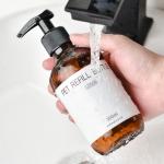 Hand Washing Liquid PET Plastic Bottles Brown Body Lotion Pump Airless Spray