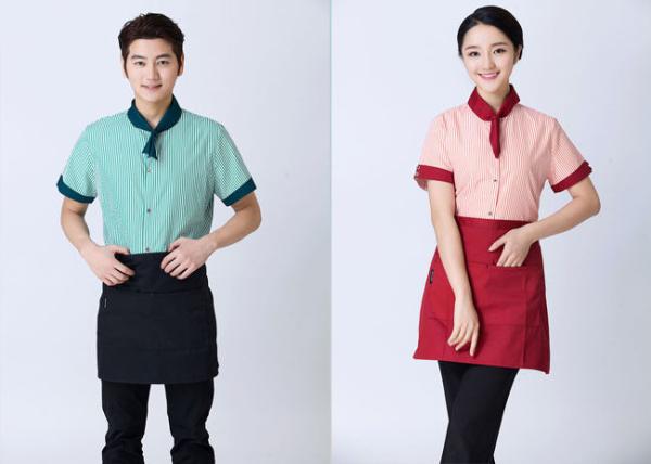 Buy cheap Embroidered Unique Restaurant Uniforms With Single Row Transparent Resin Buttons from wholesalers