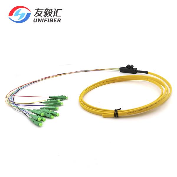 Buy cheap LC APC Ribbon Fiber Fan Out Pigtails 12 Core 900um Single Mode G657A2 1.5m from wholesalers