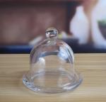 Transparent Oval Lead Free Glass Butter Keeper , Clear Butter Plate
