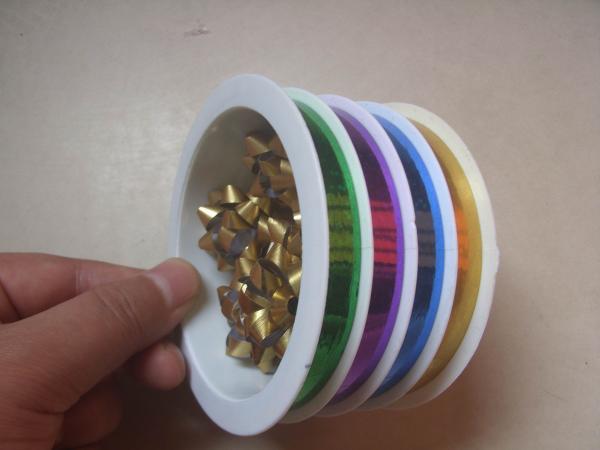 Buy cheap 4 Channels Present Wrapping Ribbon 10mm 5m For Mixed Color Products Packing from wholesalers