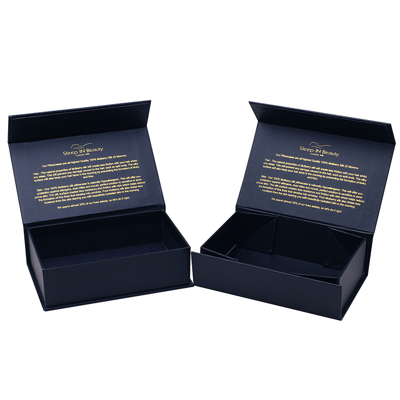 4C Square Black Rigid Gift Box Foil Stamping Logo For Chocolate