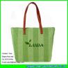 Buy cheap LUDA leather handles paper straw tote bag shopping fashion handbags from wholesalers