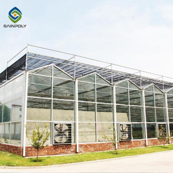 Buy cheap Stable Hot Galvanized Steel Venlo Glass Greenhouse 3.0mm Thickness from wholesalers