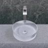 Buy cheap 1 Hole Glass Wash Basin 395*395*120mm Bathroom Countertop Mounted Glass Vessel Sinks from wholesalers