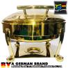Buy cheap Luxury Golden 6L Round Chafing Dish Of Tiger Feet Frame With Ceramic Pan from wholesalers