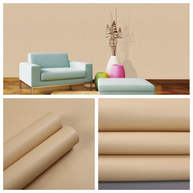 Plain PVC Grass Cloth Wall paper for Hotel and Restaurant Decor 1.22M*50M per roll Mould-Proof Function