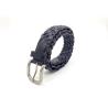 Buy cheap Woven Cotton & Leather Stretch Mens Belt, Black/Blue, 35MM Wide from wholesalers