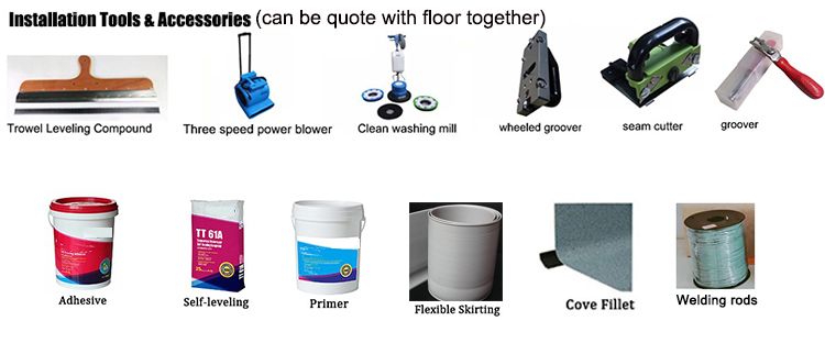 Indoor Luxury Vinyl Roll Flooring Grey PVC Glue Down Vinyl Floor Covering
