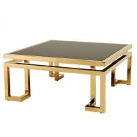 Buy cheap Luxury Square Stainless Steel Frame Tempered Glass top Coffee Table Console product
