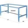 Buy cheap Heavy Duty Height Adjustable Production Workbench Blue Color 72” Wide and 30” Deep from wholesalers