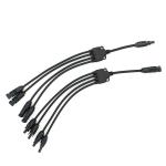MC4 6mm Black Solar Panel PV Cable 20A Branch Connector Photovoltaic