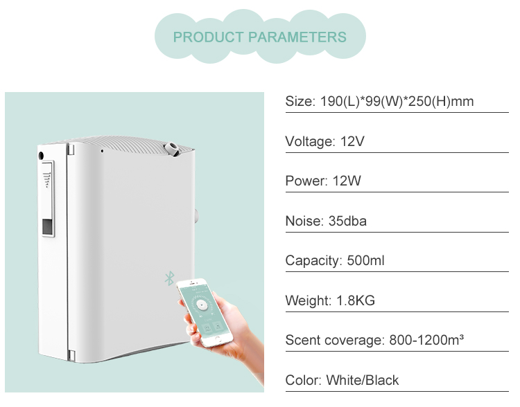 HOMEFISH 500ml HVAC Aroma Scent Diffuser Machine Commercial Aroma Therapy Air Freshener