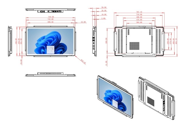 32-Inch Windows Interactive Board for Factory Visualization, Event Displays, Smart City Dashboards, and Educational Systems