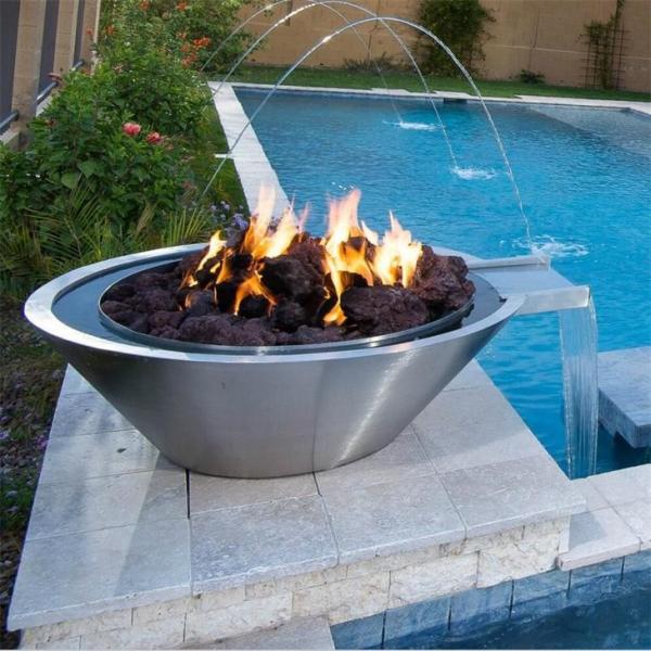 Buy cheap Swimming Pool Decorative Gas Round Stainless Steel Fire and Water Bowl from wholesalers