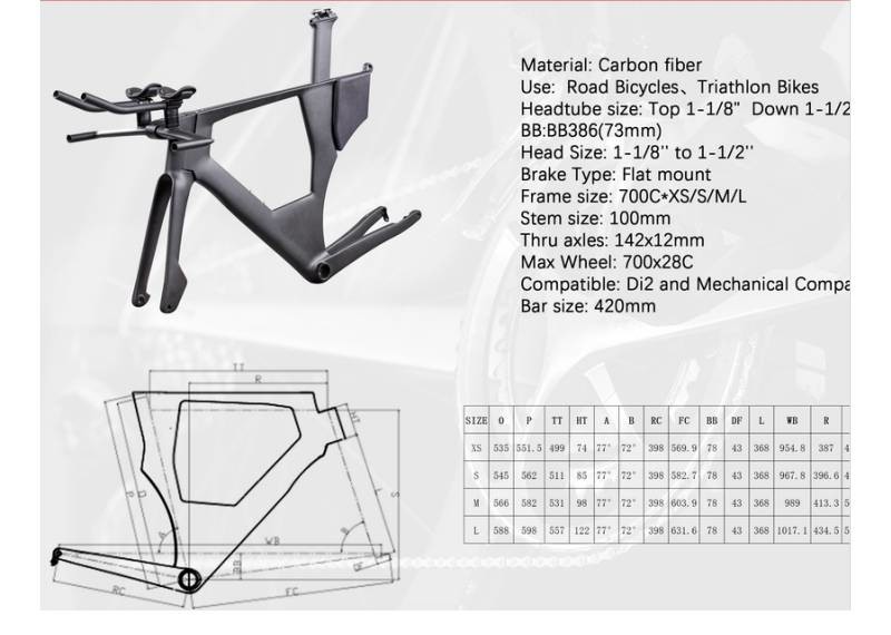 700*25C Carbon Track Bike Frame Carbon Fiber Toray T800 Carbon Fiber Frame Fixed Gear