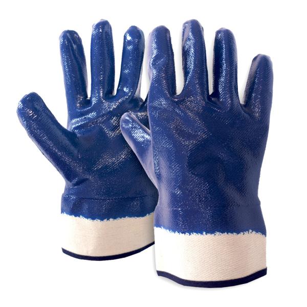 Buy cheap Full Coating Chemical Resistant Gloves , Durable​ Blue Nitrile Coated Safety Gloves from wholesalers