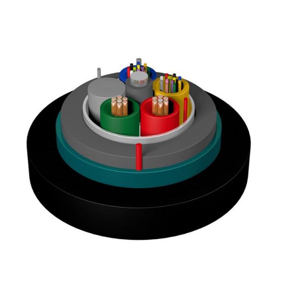 Buy cheap Stranded Loose Tube Hybrid Fiber Optic Cable GDTA53 Double Armored Composite from wholesalers