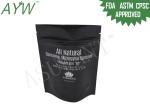 Opaque Black Stand Up Zipper Bags Light Barrier Doypack For Kratom Capsules