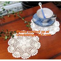 Buy cheap square crochet decoration, mat, small flower heat insulation pad doily pad, product