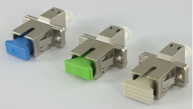 Metal Fiber Optic Audio Cable Adapter / St To Lc Fiber Adapter Blue Color