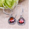 Buy cheap Sterling Silver Synthetic Garnet Marcasite Retro Drop Earrings(XH0305) from wholesalers
