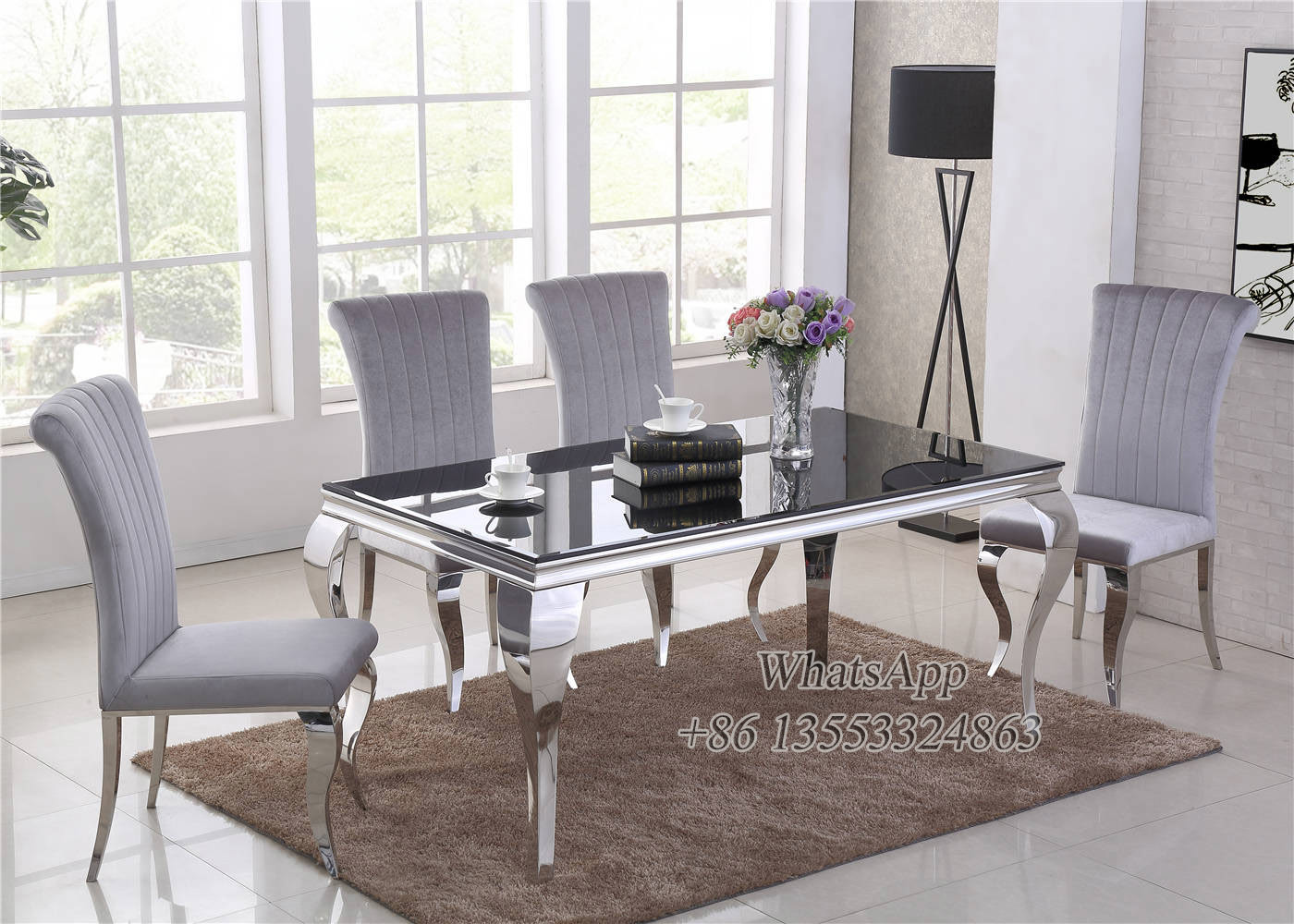 Grey Stainless Steel Dining Chair in Furniture Manufacturer (YS-6)