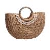 Buy cheap Beach Crochet Hand Bag Brown Shell Decor 32cm×18cm×5cm Size from wholesalers