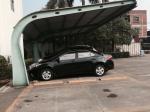 4 sets Small Cars Parking Shed Garage Steel Frame With Red Arc Shape Roof Top