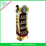 4 tier paper material paperboard bottle display shelf printed paper racking