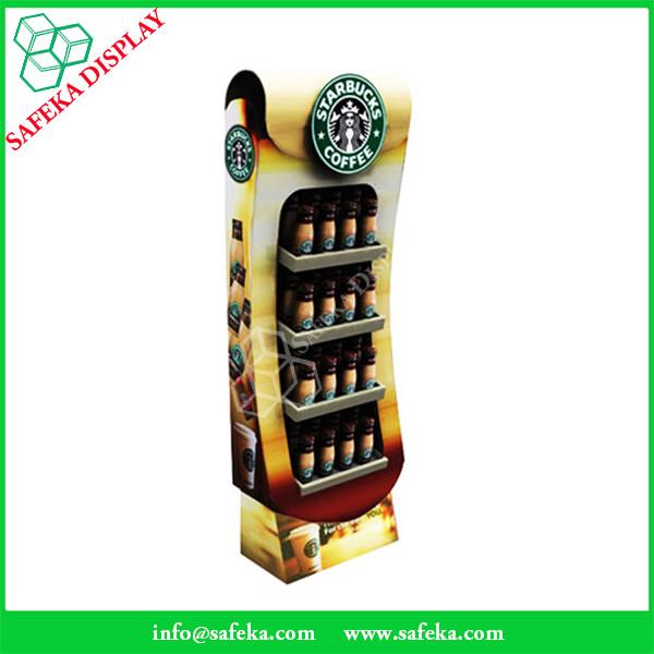 4 tier paper material paperboard bottle display shelf printed paper racking