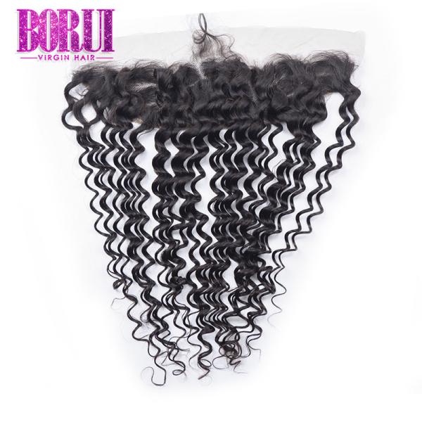 Buy cheap 10a Grade Deep Curly Brazilian Hair Lace Frontal Pre Plucked Swiss Lace from wholesalers