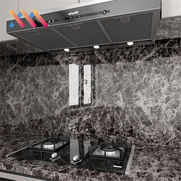 Customized Length Heat Resistant Marble Self Adhesive PVC Wallpaper for Kitchen